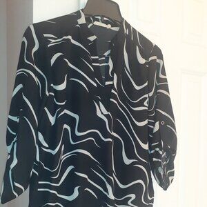 DONATED 3/4 Sleeve Zebra Print Blouse